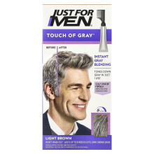 Just for Men, Touch of Gray, Comb-In Hair Color, Light Brown T-25, 1.4 oz (40 g)