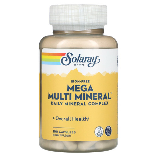 Solaray, Mega Multi Mineral, Eisenfrei, 100 Kapseln