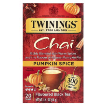 Twinings, Čaj Černý, Pumpkin Spice, 20 čajových vajec, 1,41 oz (40 g)