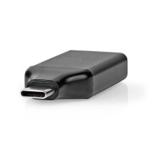 USB-C-Adapter | USB 3.2 Gen 1 | USB-C-Stecker | HDMI-Ausgang | 4K@60Hz | Rund | Vernickelt | Schwarz / Grau | Kasten