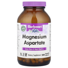 Bluebonnet Nutrition, Magnézium Aszpartát, 200 Vegyes Kapszula (200 mg per Kapszula)