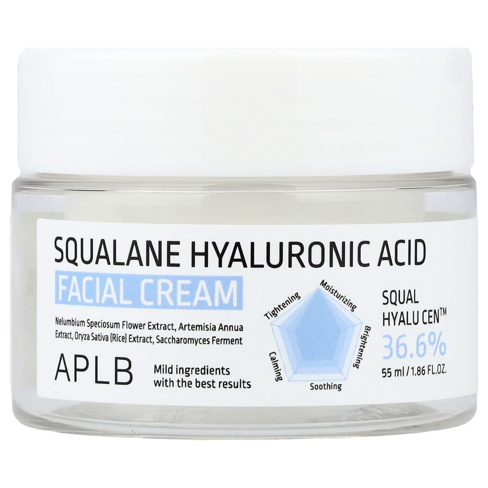 Aplb Cream Squalane Hyaluronic Acid Facial 1.86 Fl Oz (55 Ml)