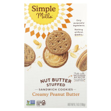 Simple Mills, Νότ Μπάτερ Στuffed Σάντουιτς Κούκκερς, Κρέμας Πεκανιού Μπατού, 6.7 oz (190 g)