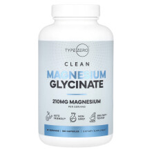 TypeZero, Clean, Glicinato di Magnesio, 210 mg , 180 Capsule (70 mg per Capsule)