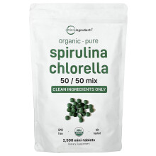 Micro Ingredients, Bio-Spirulina Chlorella, 2.500 Mini-Tabletten