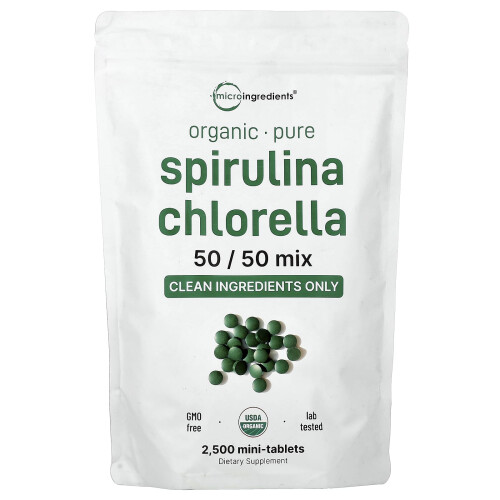 Micro Ingredients, Bio-Spirulina Chlorella, 2.500 Mini-Tabletten
