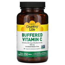 Country Life, Buffered Vitamin C, 500 mg, 250 Tablettia