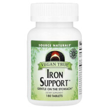 Source Naturals, Vegan True, Suport pentru fier, 180 Tablete