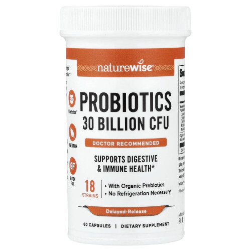 NatureWise, Max Care Probiotici, WiseBiotics Delayed Release, 60 Capsule