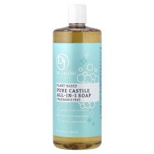 Dr. Jacobs Naturals, Plantbaseret Rent Castil All-In-1 Soap, Duftfri, 32 oz (946 ml)