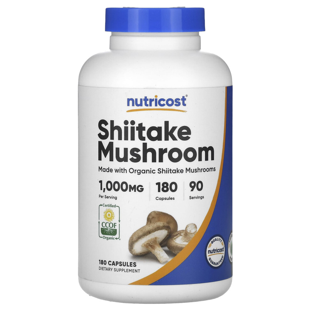 Nutricost , Shiitake Mushroom, 1,000 Mg, 180 Capsules (500 Mg Per Capsule)