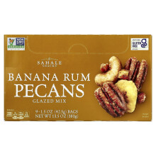 Sahale Snacks, Glazed Mix, Banana Rum Pecans, 9 Zakjes, 1.5 oz (42.5 g) per Zakje