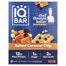 IQBAR, Barra de Proteína Vegetal, Caramelo Salado con Macadamia Tostada, 12 Barras, 1.6 oz (45 g) Cada una
