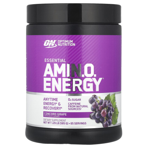 Optimum Nutrition Optimum Nutrition, Βασικές Αμινοξέα. Ενέργεια, Concord Grape, 1.29 lb (585 g)