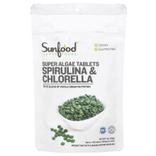Sunfood, Tabletas de Alga Super, Espirulina y Clorofila, 250 mg, 456 Tabletas