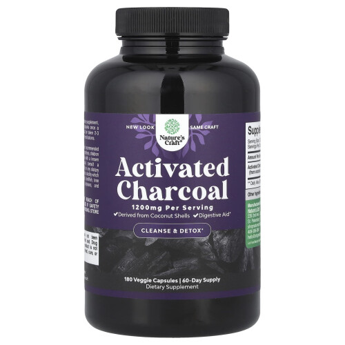 Nature's Craft, Geactiveerd Koolstof, 180 Veggie Capsule (400 mg per Capsule)