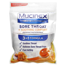 Mucinex, InstaSoothe, Sore Hals + Komfort, Honning & Echinacea, 40 Medicinske Drops