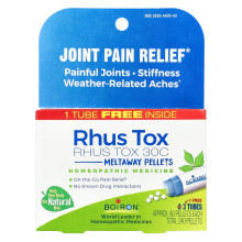 Pellets de Rhus Tox Boiron, 30C, 3 Tubos, 80 Pellets Cada Tubo