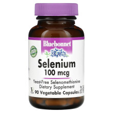 Bluebonnet Nutrition, Selenio, 100 mcg, 90 Capsule Vegetali