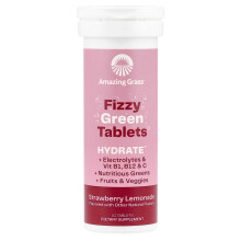 Amazing Grass, Fizzy Green Tabletter, Hydrate, Strawberry Lemonade, 10 Tabletter
