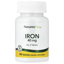 NaturesPlus, Iron, 40 mg, 90 Tablets (20 mg per Tablet)