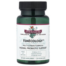 Vitanica, FemEcologia, Supporto Probiotico Vaginale, 10 Miliardo CFU, 30 Capsula Vegana