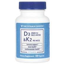 The Vitamin Shoppe, Vitamin D3 & K2, 60 Kapseln