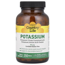 Country Life, Potaszu, 99 mg, 250 tabletek