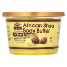 Okay Pure Naturals, Africanaamse Shea Body Butter, Geel glad, 13 oz (368 g)