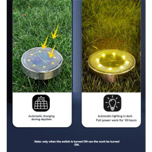 8PCS Solar Ground Lights IP68 Solar Lights Outdoor Solar Garden Lights In-Ground Landscape Lights for Yard Walkway,B