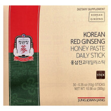 JungKwanJang, Korean Punainen Ginseng -höyläpasta Päivästicki, 30 Stickiä, 0,35 oz (10 g) Kappale
