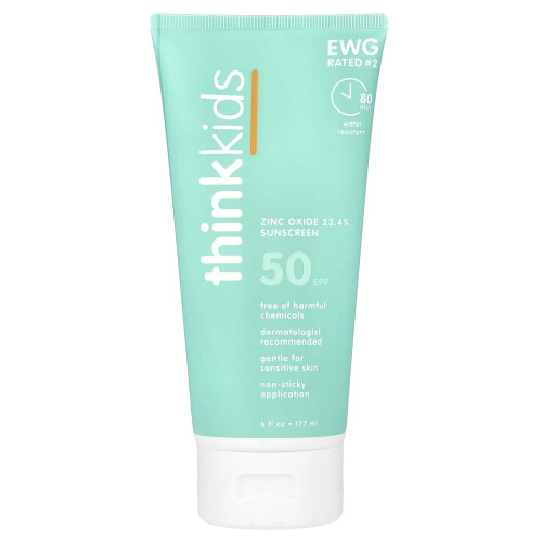 Thinkids, Οξειδίου του Ζίνκ Ηλιακή Προστασία, SPF 50, 6 fl oz (177 ml)