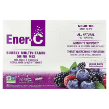 Ener-C, Vitamiini C, Monivitamiinijuoma Aine, Sugar Free, Mixed Berry, 1 000 mg, 30 Pakettia, 0,2 oz (5,46 g) Kunkit