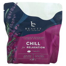 Beauty By Earth, Rilassati per la Calma, Vapore per la Doccia, Lavanda e Rosmarino, 7 Comprimati, 7 oz (198 g)