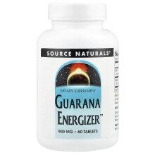Source Naturals, Guarana Energizer, 900 mg, 60 Tabletiek
