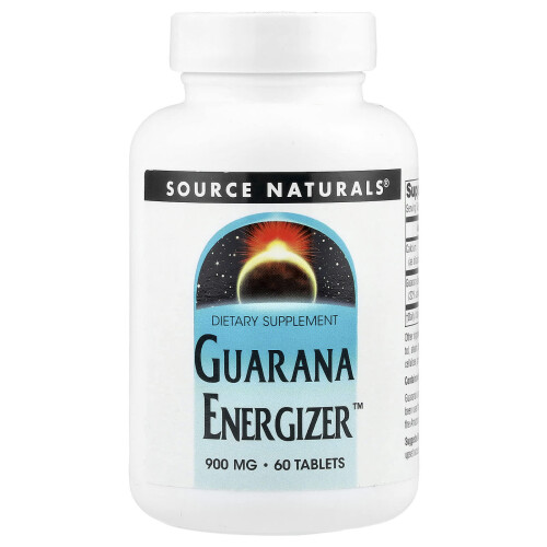 Source Naturals, Guarana Energizer, 900 mg, 60 Tabletek