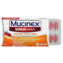 Mucinex, Sinus-Max, Presiune, Durere & Tuse, Pentru Vârste de 12+, 20 Tablete