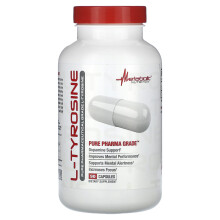 Metabolic Nutrition, L-Tyrosiini, Puhtaan Farmakologisen Asteen, 90 Kapselia