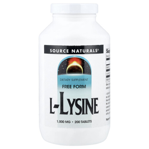 Source Naturals, L-Lysin, 1.000 mg, 200 Tabletter