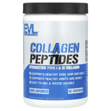 EVLution Nutrition, Peptide de Colagen, Colagen Tip I & III Hydrolyzat, Neaflorat, 11,64 oz (330 g)