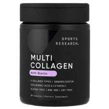 Sports Research, Multi Collagen mit Biotin, 90 Kapseln