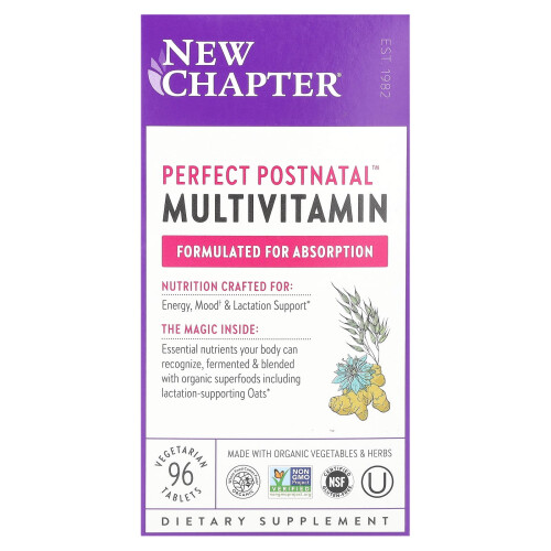 New Chapter, Multivitamină Postnatală Perfectă, 96 Tablete Vegetariene