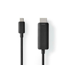 USB-C Adapter | USB 3.2 Gen 1 | USB-C Männlich | HDMI -Kontakt | 4K@60Hz | 2,00 m | Runde | Nickel -plattiert | PVC | Schwarz | Etikett