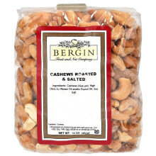 Bergin Fruit and Nut Company, Cashews, Rozált & Sóval, 16 oz (454 g)