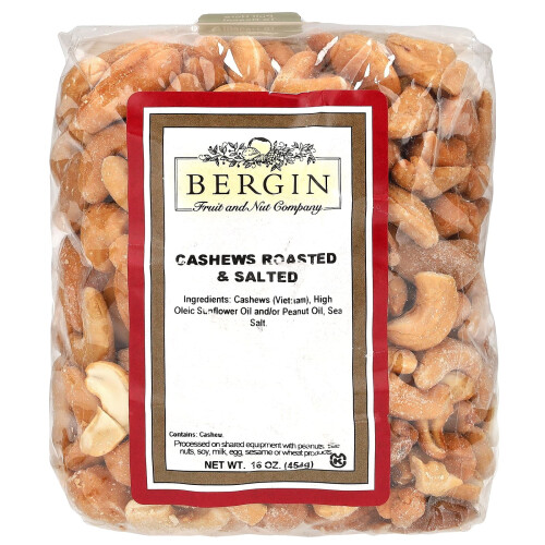 Bergin Fruit and Nut Company, Caju, Torrado e Salgado, 16 oz (454 g)