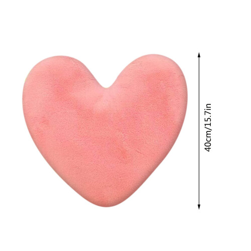 Hjärtformad kudde i sammet rosa 40 cm 2