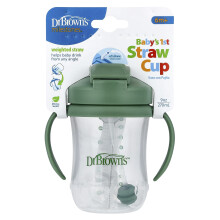 Dr. Brown's, Baby's 1st Straw Cup, 6 Månader +, Olivgrön , 9 oz (270 ml)