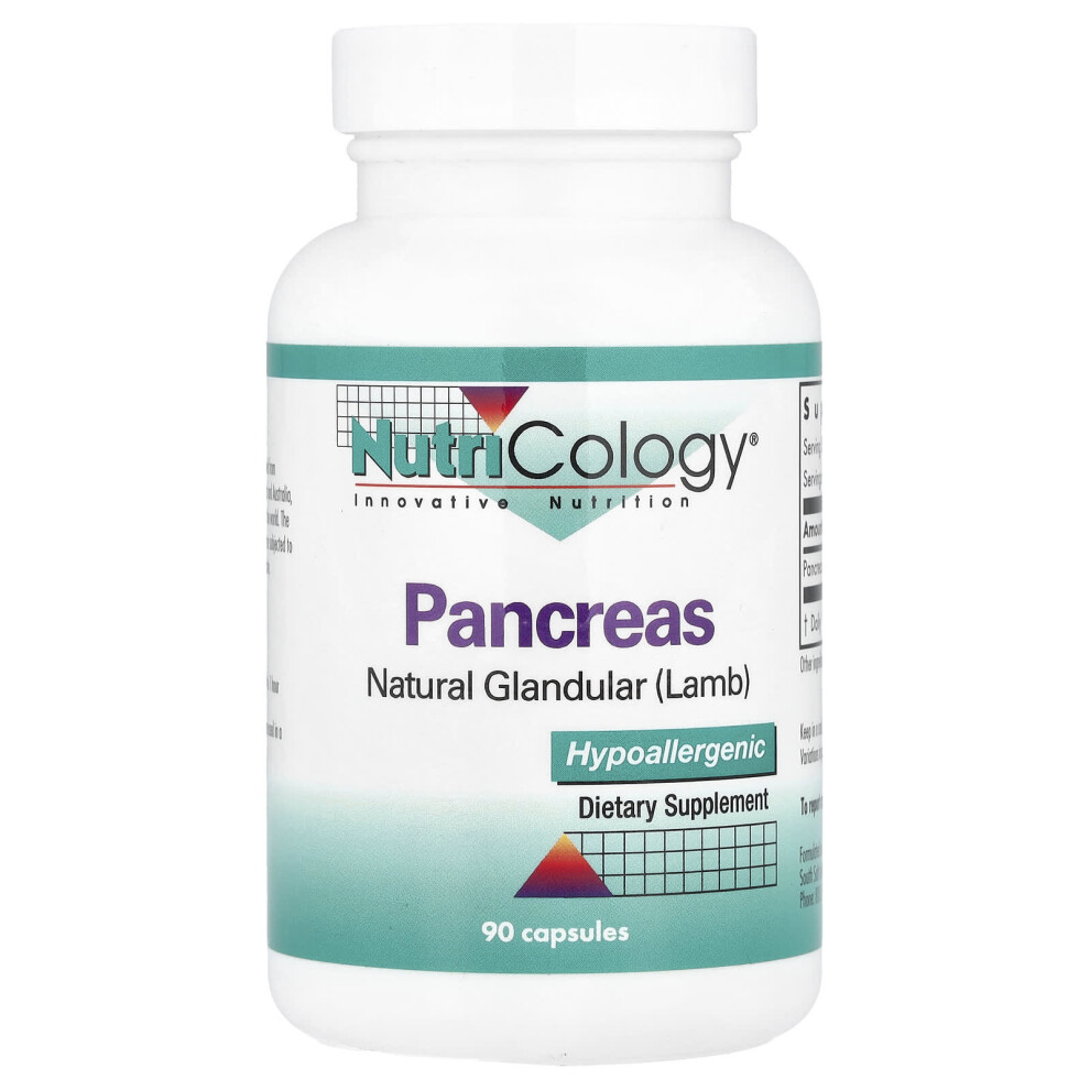 Nutricology , Pancreas, Natural Glandular (Lamb), 425 Mg, 90 Capsules