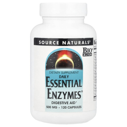 Source Naturals, Enzime Esențiale Zilnice, 500 mg, 120 Capsule