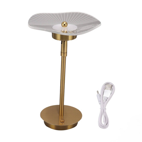 Stepless Dimmable Touch Table Lamp with 700mAh USB Rechargeable Night Light in Copper 1